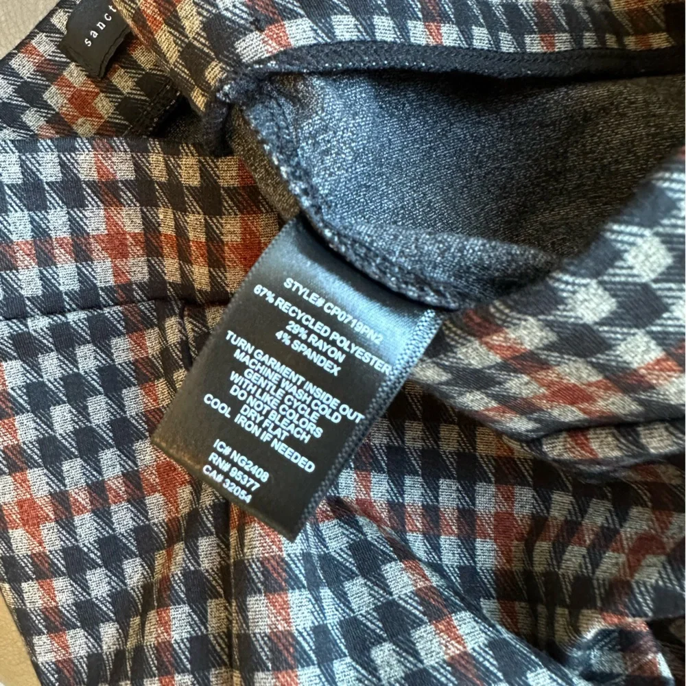 Sanctuary x Anthropologie Carnaby Kick Houndstooth Cropped Pants size M - Picture 6 of 7